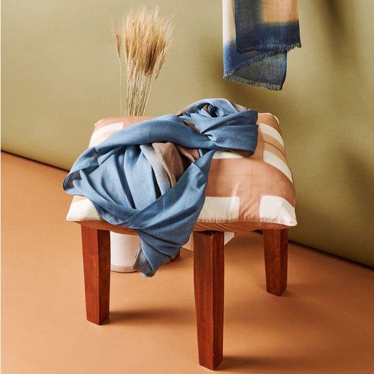 Mahogany Sky Soft Linen Silk Handloom Scarf