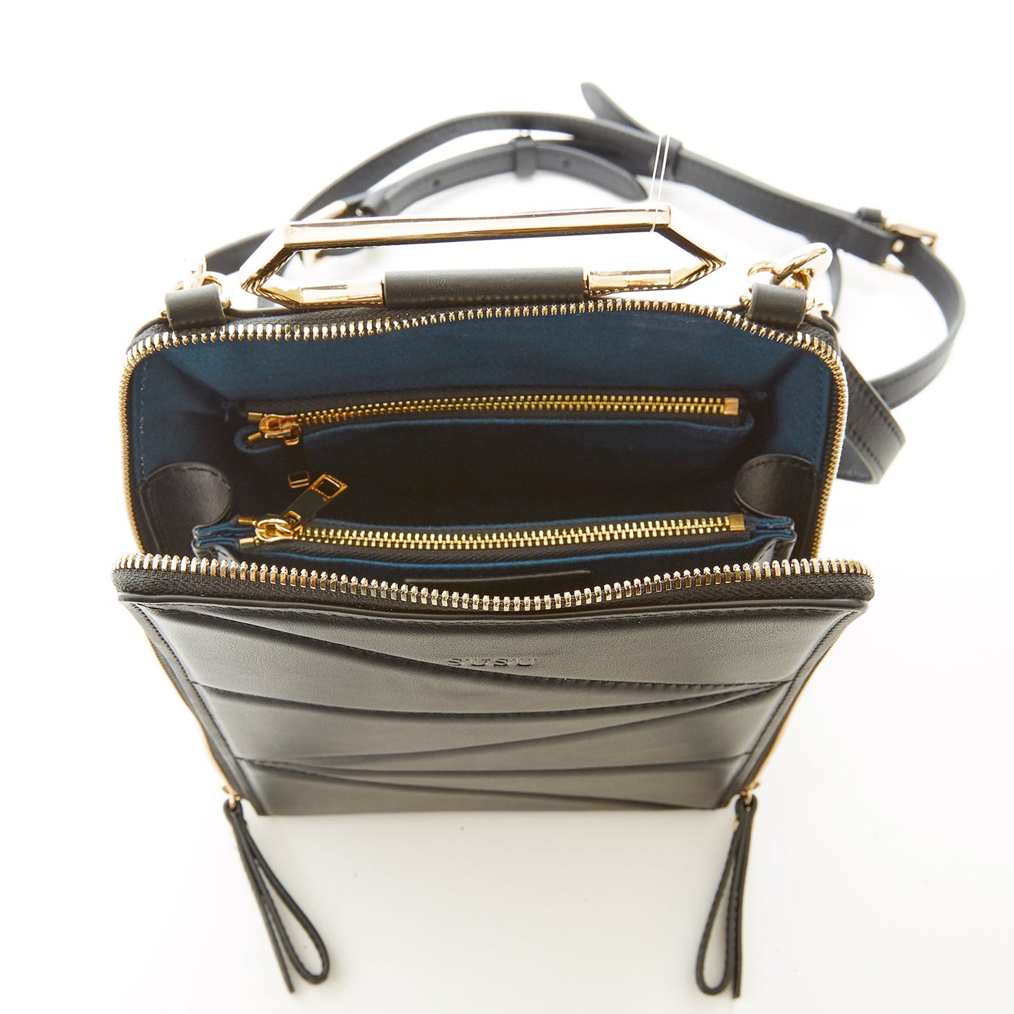 Black Leather Backpack Purse for Women Unique Convertible Crossbody Bag