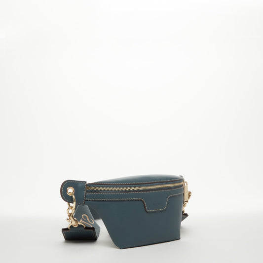 Chest Sling Bag Shoulder Sling Bag Small Blue Leather Crossbody
