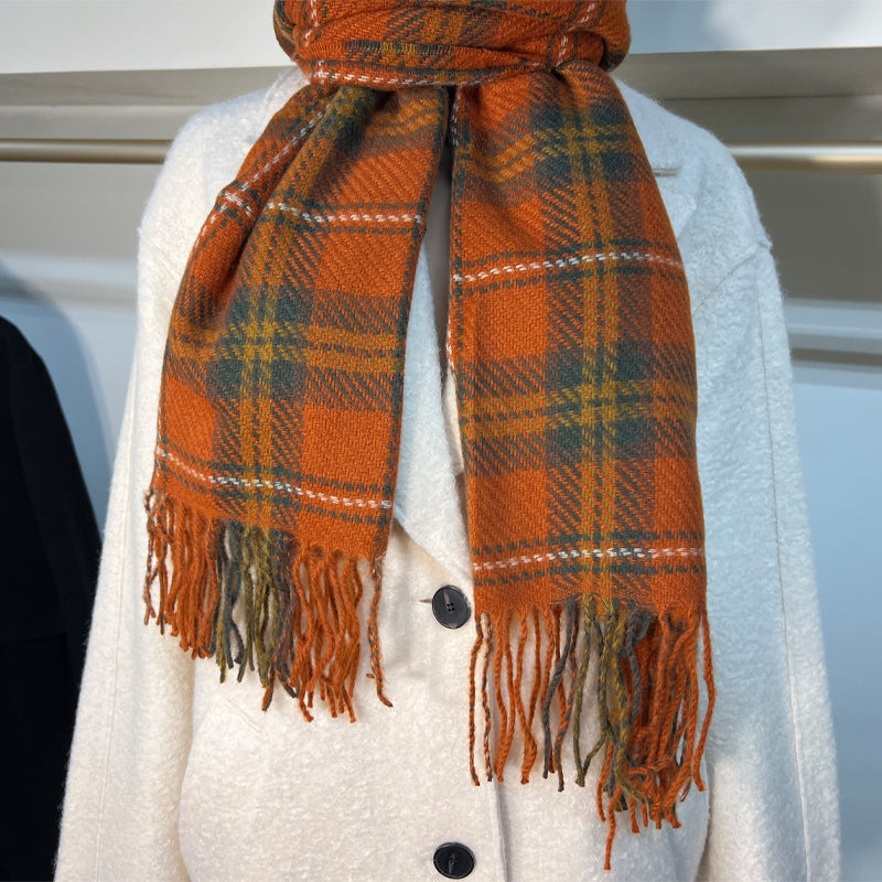 Orange Plaid Scarf