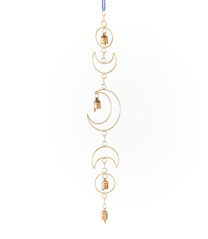 Indukala Large Moon Phase Bell Wind Chime - Home Decor