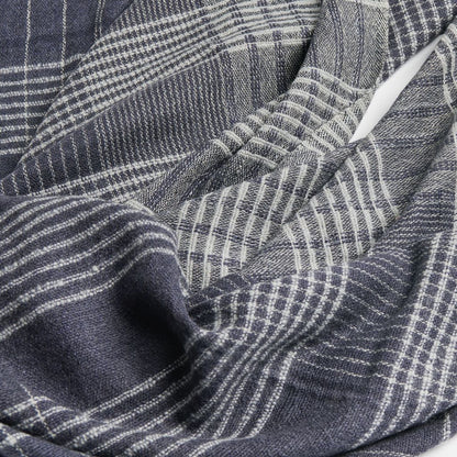 Alloy Dark Blue Stripes Pattern Soft Merino Linen Handloom Throw