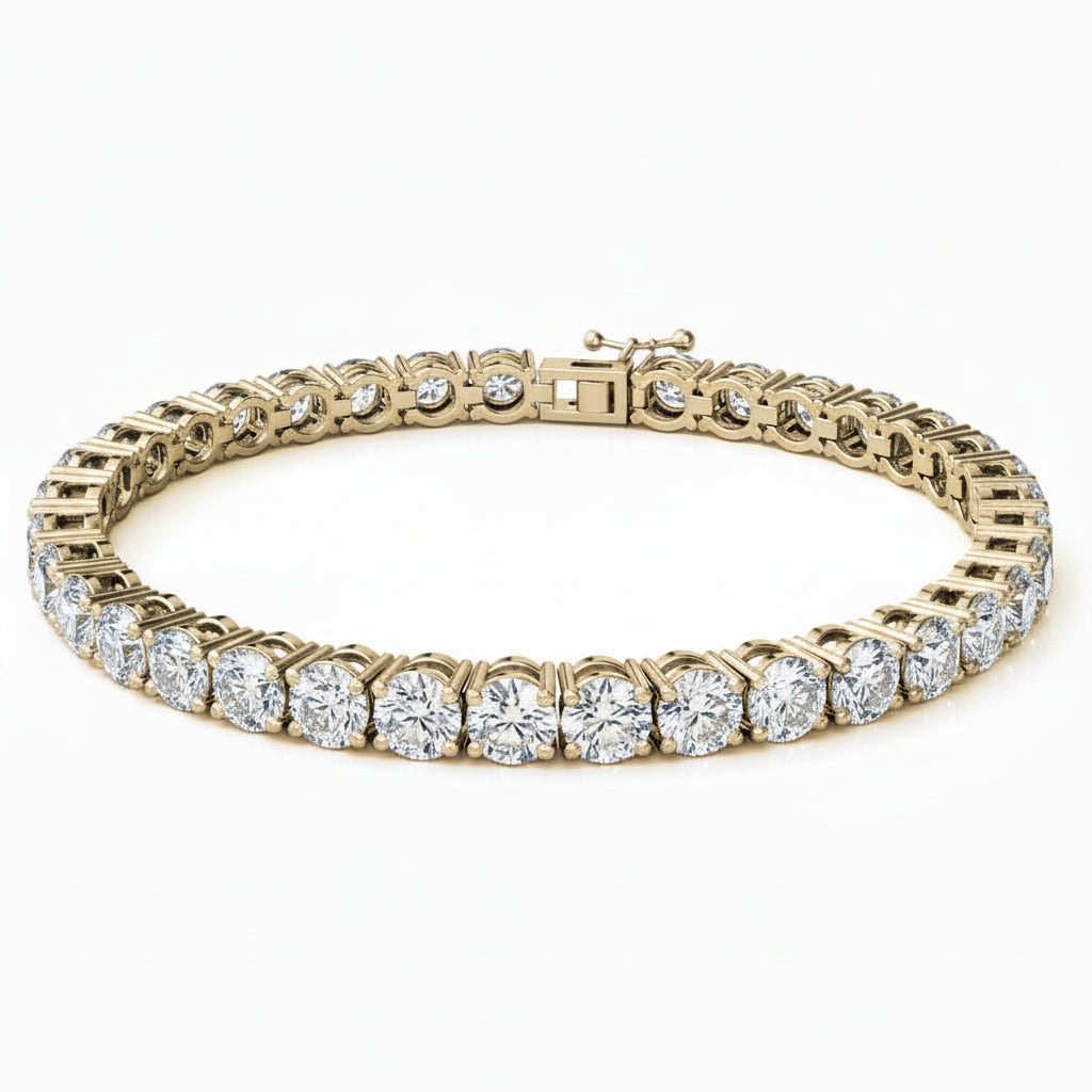 12.00 CTW Lab Grown Diamond Tennis Bracelet | G/VS AGI Certified | 14kt White or Yellow Gold