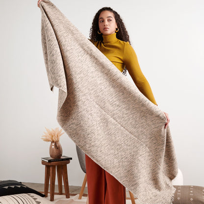 Forest Night Handwoven Neutral Cashmere Merino Scarf
