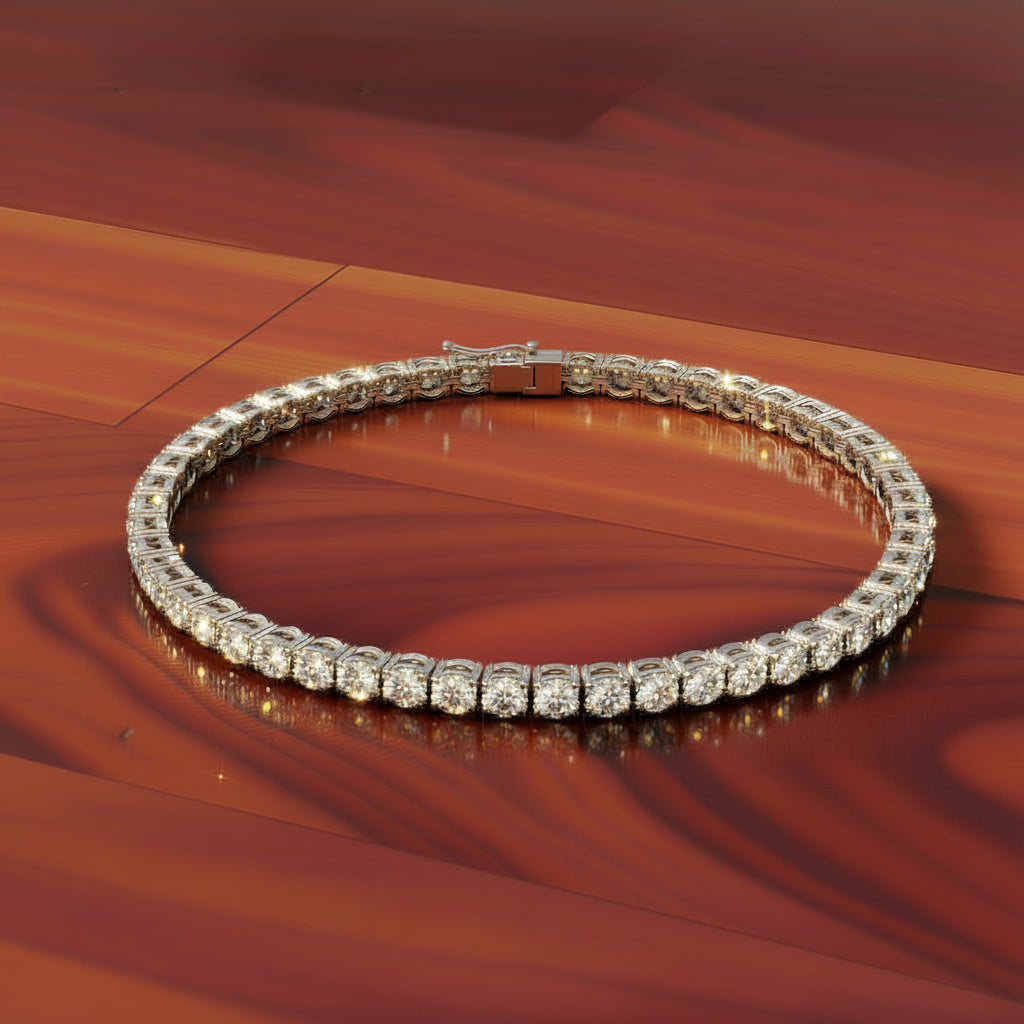 8.5 CTW Lab Grown Diamond Tennis Bracelet in 14kt White/Yellow Gold (G/VS) AGI Certified