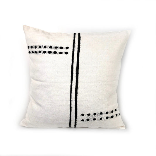 Sadza Dots + Lines Pillow Cover - White