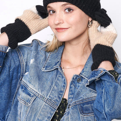 Cozy Color Stripes Long Gloves