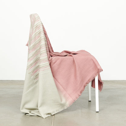 Chive Pink Green Ombre Handloom Merino Throw