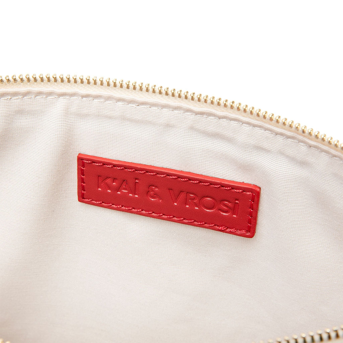 Antiochia - Red Calfskin & Handloomed Fabric Clutch
