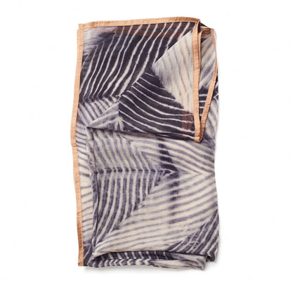 Samu Hand Crafted  Shibori Print Silk Chiffon Sqaure Scarf