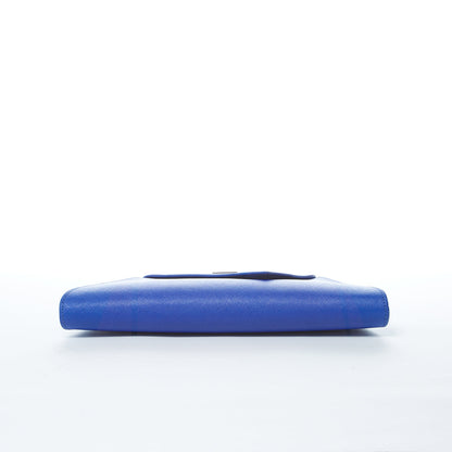 Leather Clutch Bag Evening Purse Cobalt Blue Unique Women's Handbag