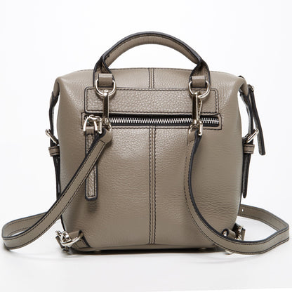 Grey Leather Backpack Purse Convertible Crossbody Bag