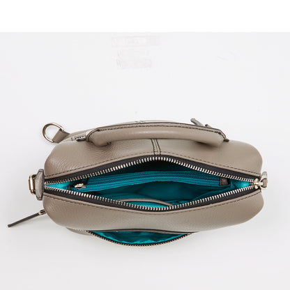 Grey Leather Backpack Purse Convertible Crossbody Bag
