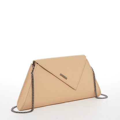 Leather Clutch Bag Nude Clutch Purse Beige Evening Bag Tan Women's Handbag
