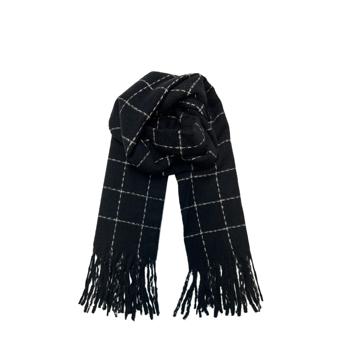 Black Plaid Scarf