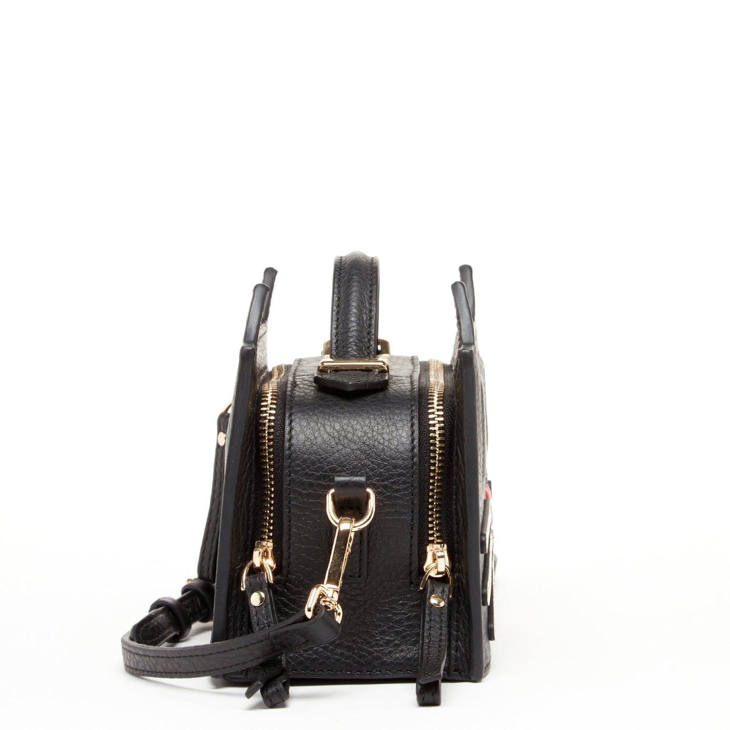 Leather Cat Bag Black Crossbody Purse