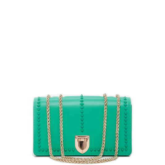 Josie Green Leather Bag with Chain Strap
