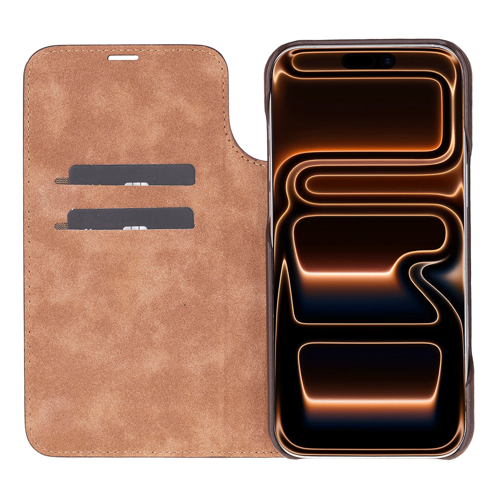Decatur iPhone 17 Pro Leather Folio Wallet Case