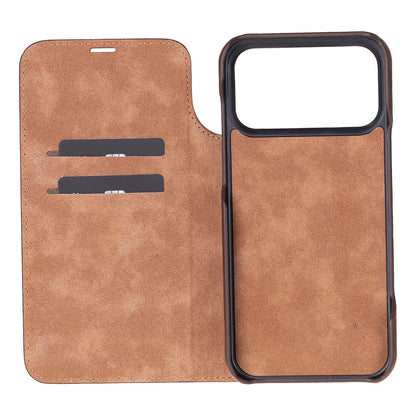 Decatur iPhone 17 Pro Leather Folio Wallet Case