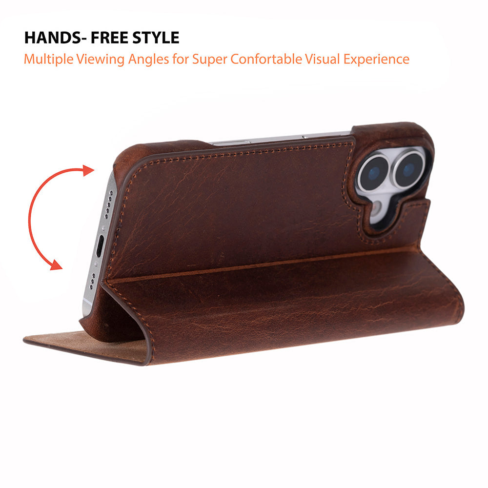 Decatur iPhone 17 Leather Folio Wallet Case