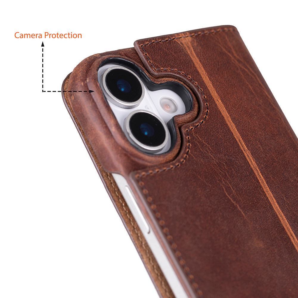 Decatur iPhone 17 Leather Folio Wallet Case