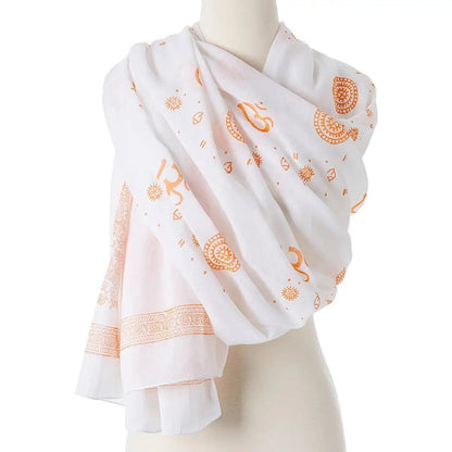 OMSutra OM Shanti Paisley hand printed Cotton Shawl