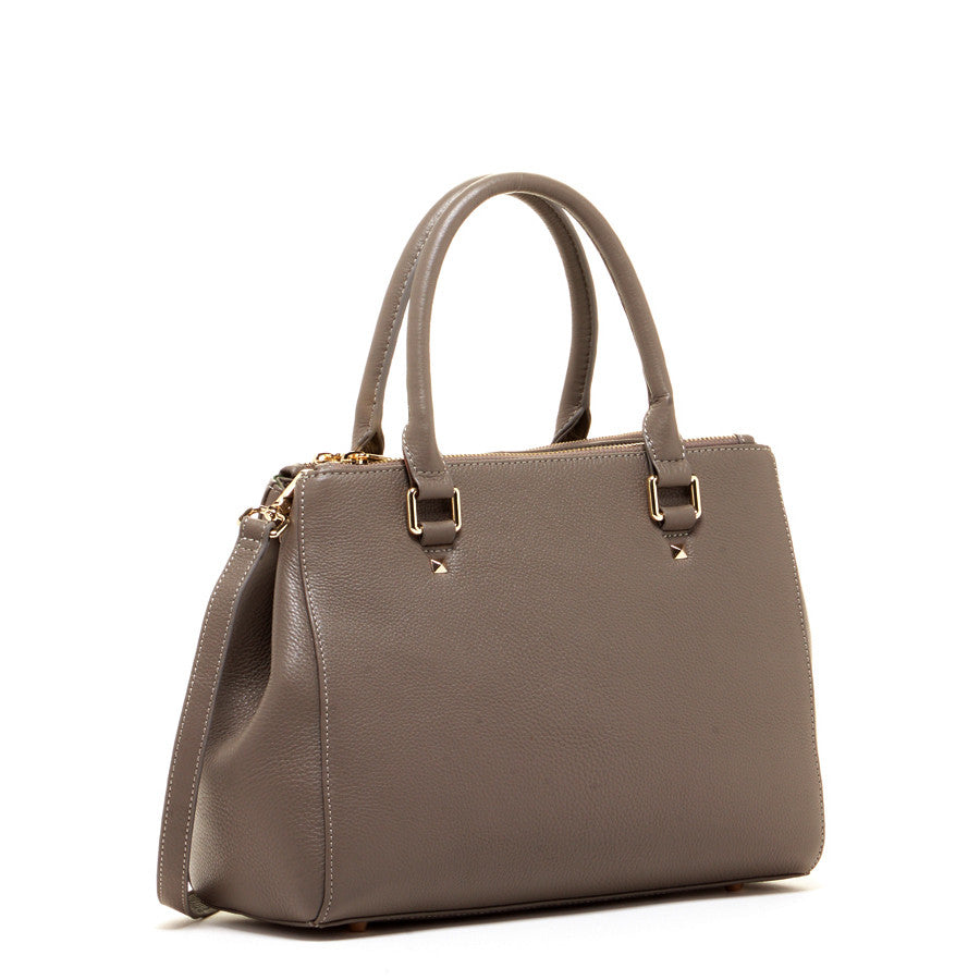 Leather Gray Satchel Bag