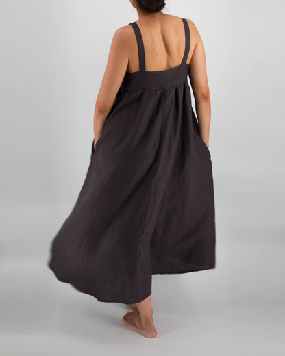 Raya Linen Midi Strap Dress