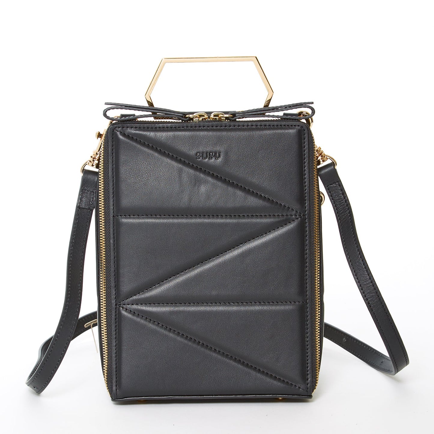 Black Leather Backpack Purse for Women Unique Convertible Crossbody Bag