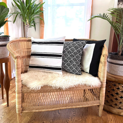 Striped White Sadza Pillow