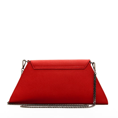 Red Clutch Bag Leather Clutch Purse Crossbody Evening Purse Unique Women's Red Handbag