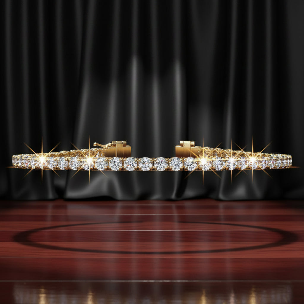 12.00 CTW Lab Grown Diamond Tennis Bracelet | G/VS AGI Certified | 14kt White or Yellow Gold