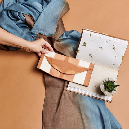 Mahogany Sky Soft Linen Silk Handloom Scarf