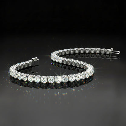 12.00 CTW Lab Grown Diamond Tennis Bracelet | G/VS AGI Certified | 14kt White or Yellow Gold
