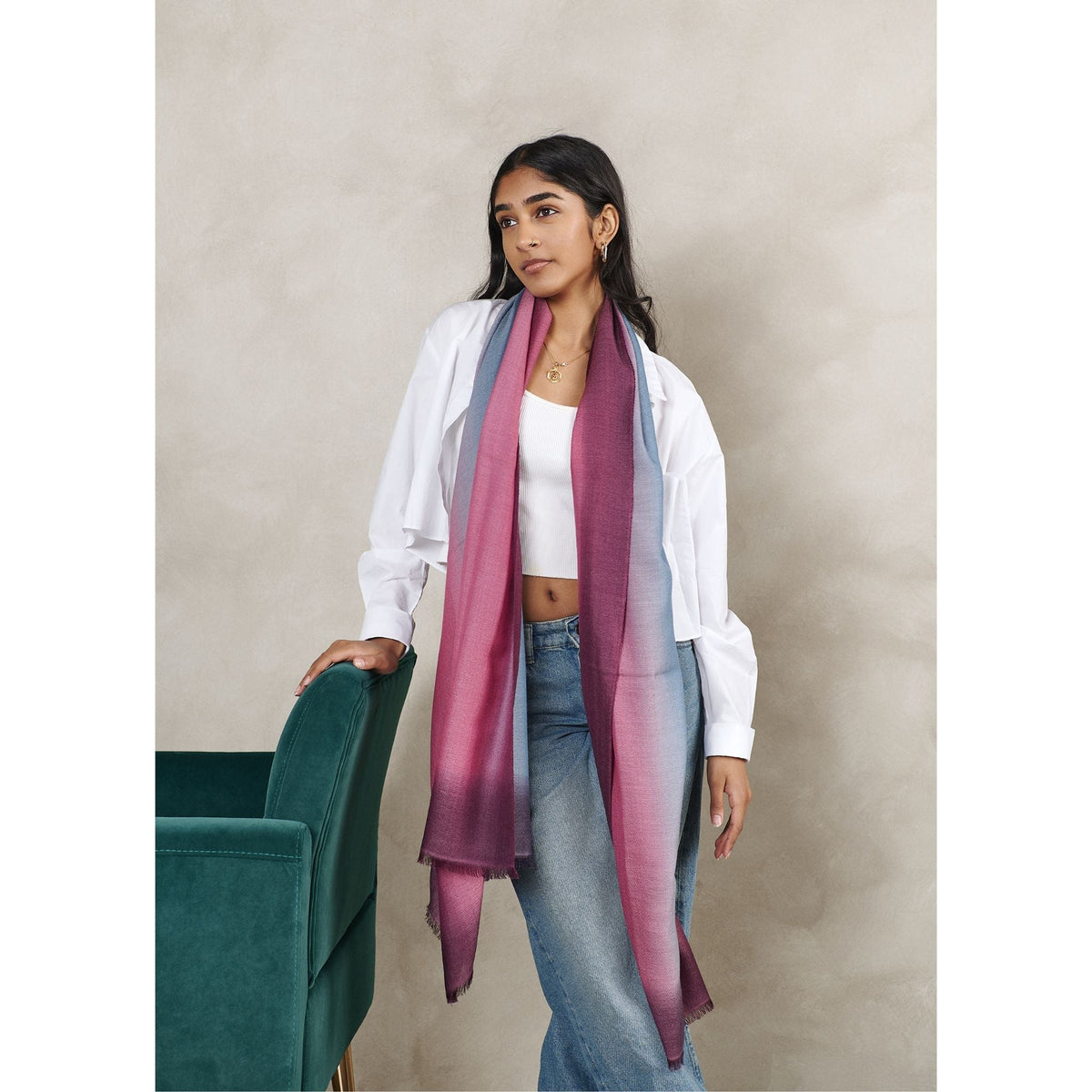 Iris Cashmere Merino Handloom Scarf