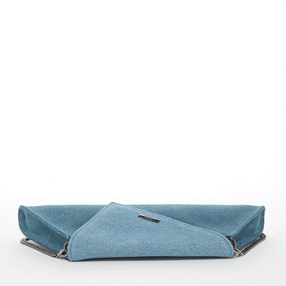 Denim Clutch Bag Two Tone Crossbody Evening Purse Unique Women's Handbag