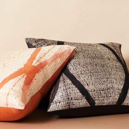 Arc Coral Hand Crafted Shibori Print Mulberry Silk Pillow