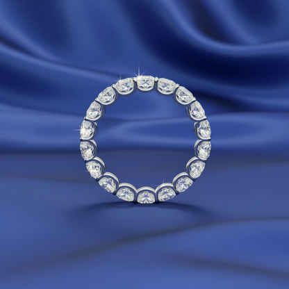 AGI Certified 2 CTW Round Lab Grown Diamond Eternity Band in 14K White Gold (F-VS)