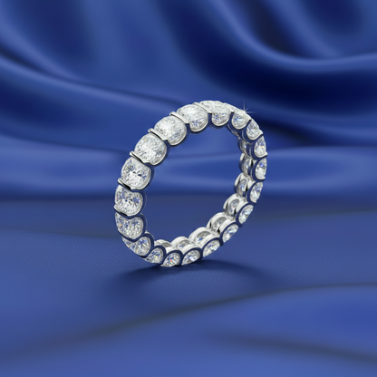 AGI Certified 2 CTW Round Lab Grown Diamond Eternity Band in 14K White Gold (F-VS)