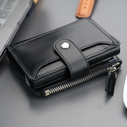 Glenrock Black Leather Pop-up Cardholder Wallet