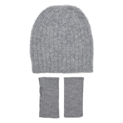 Plush Gray Alpaca Beanie Hat