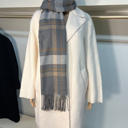 Gray Plaid Scarf