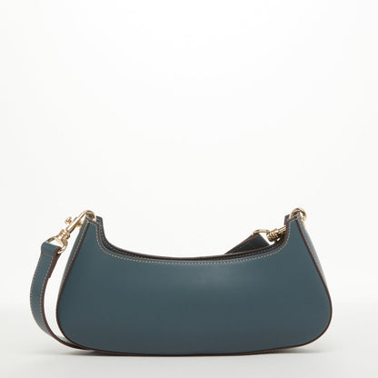 Emily Leather Baguette Bag East West Handbag Blue