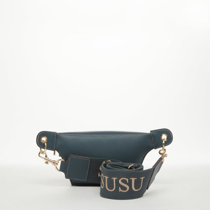 Chest Sling Bag Shoulder Sling Bag Small Blue Leather Crossbody