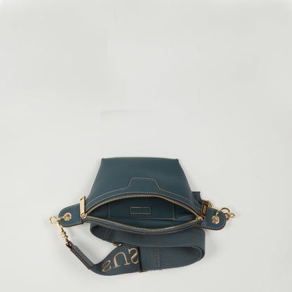 Chest Sling Bag Shoulder Sling Bag Small Blue Leather Crossbody