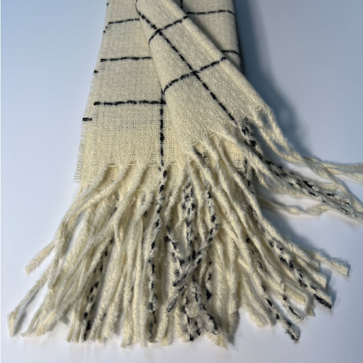 White Plaid Scarf