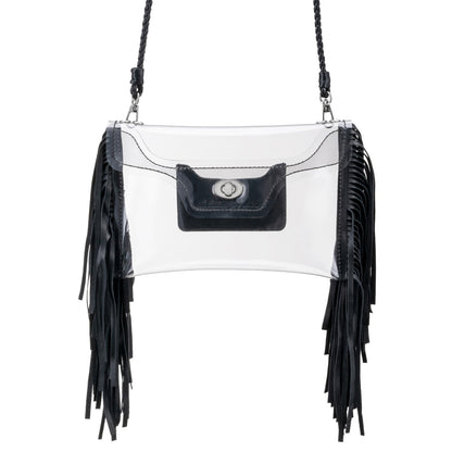 CLEAR FRINGE CROSSBODY