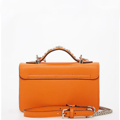 Studded Small Leather Crossbody Bag Orange Purse Cute Handbag  Women's Handbag
