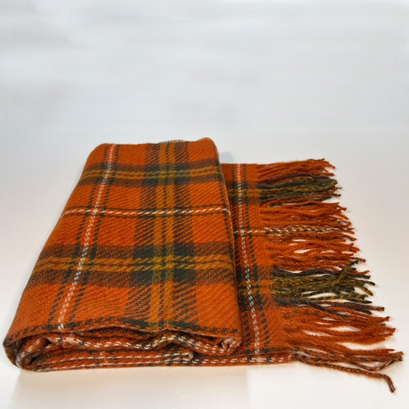 Orange Plaid Scarf