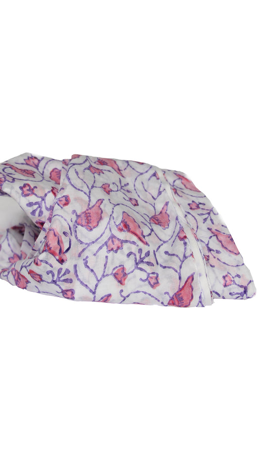 Block Printed Floral desig Fabric